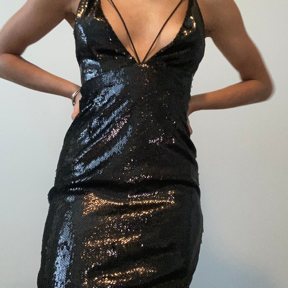 Pretty Little Thing Black Sequin Dress